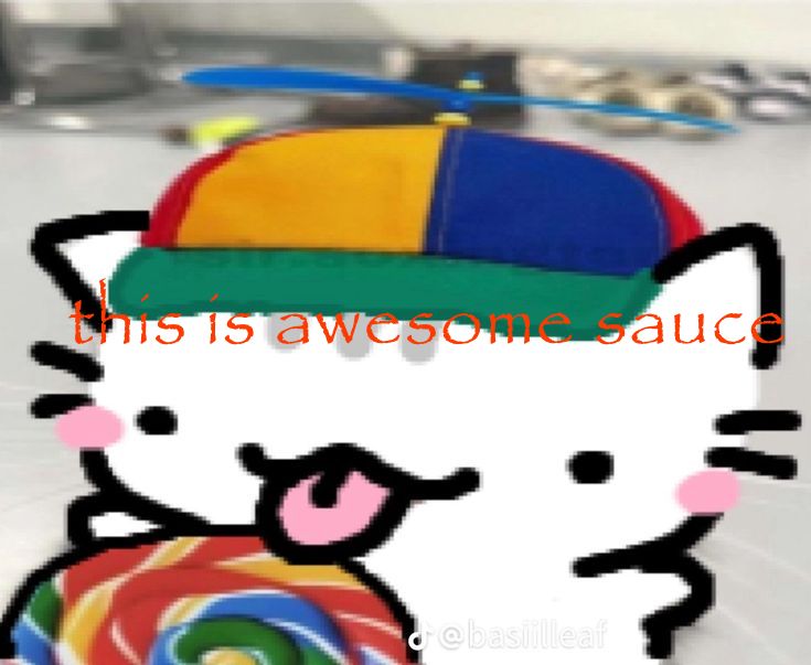 a kid in a stereotypical todler outift with the text 'this is awesome sauce'